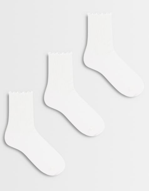 Weekday - pack de 3 calcetines con volante en blanco - view 1