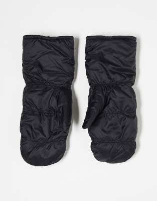 Weekday padded mittens in black