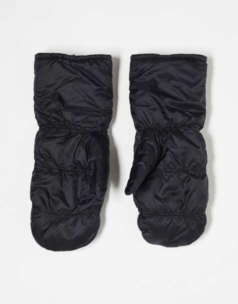 Weekday padded mittens in black - view 1