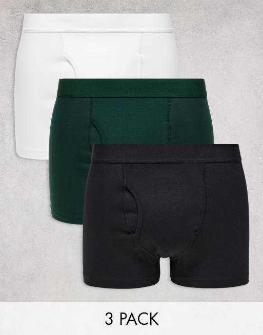 Weekday - Pakke med 3 par boksershorts i sort/grøn