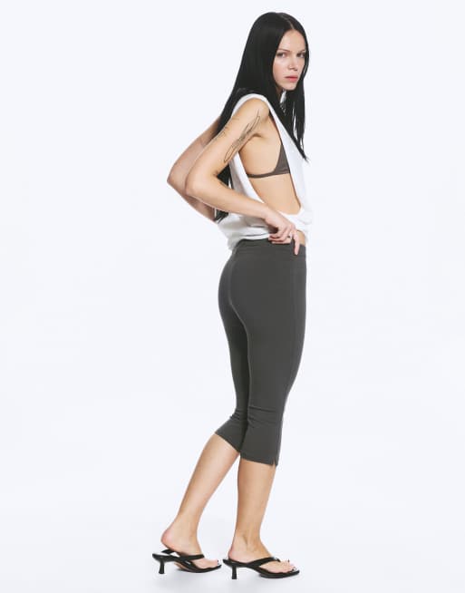 Weekday - Pantacourt en satin - Gris foncé, 4 de 4