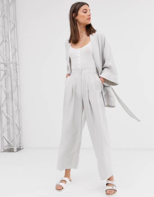Weekday - Kimono et pantalon ajusté - Beige clair (ensemble), 3 de 3