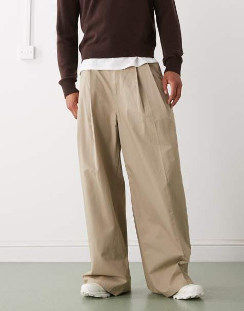 Weekday - Pantalon chino coupe oversize à pinces devant - Beige - view 1