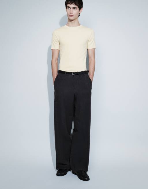 Weekday pantalon de costume ajusté à pli devant en noir chiné, 5 de 9