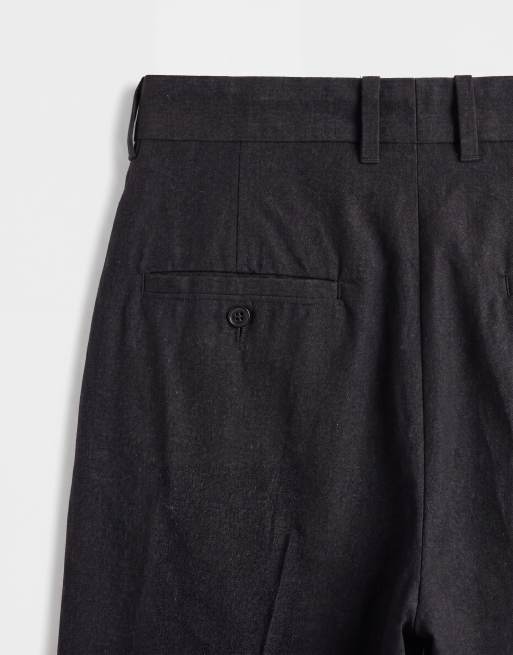 Weekday pantalon de costume ajusté à pli devant en noir chiné, 9 de 9