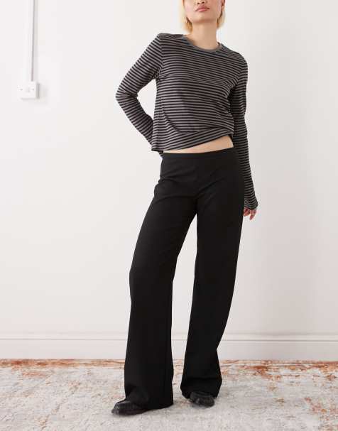 Weekday - Pantalon de costume évasé à fermeture éclair latérale - Noir - view 1