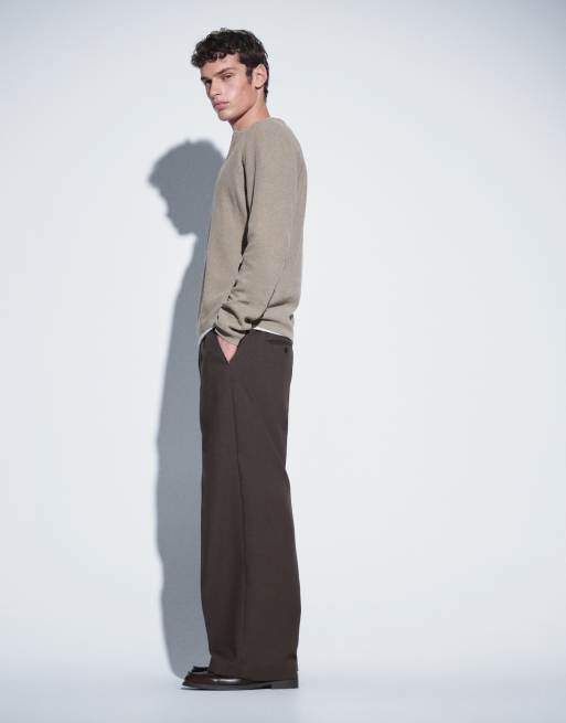 Weekday pantalon de costume large à enfiler marron foncé, 3 de 5