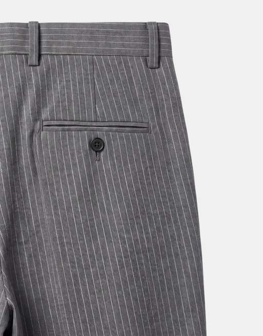 Weekday pantalon de costume oversize à rayures fines gris, 8 de 9