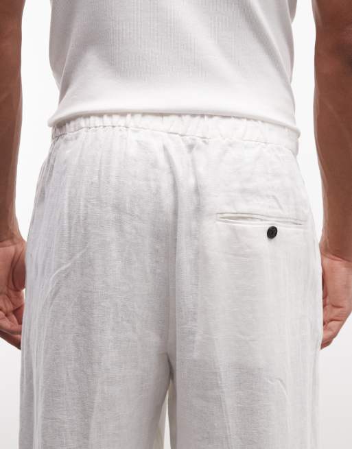 Weekday - Pantalon large en lin - Blanc cassé, 4 de 5