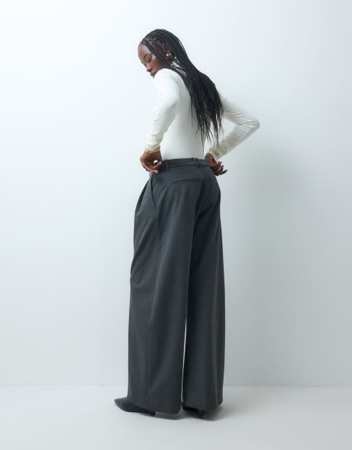 Weekday pantalon large plissé gris foncé chiné, 5 de 5