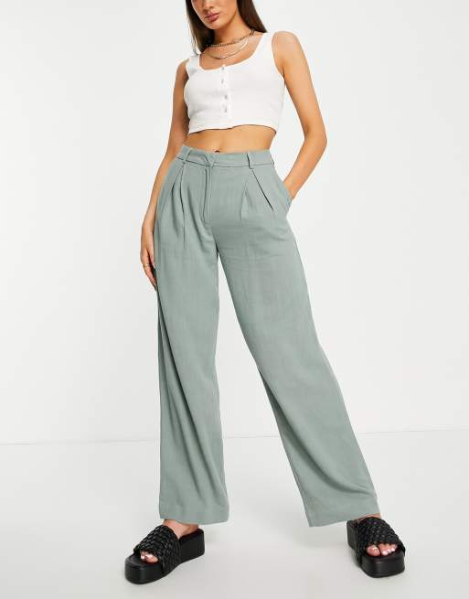 Weekday - Pantalon large - Vert cendré