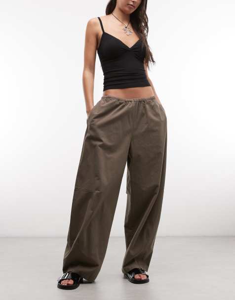 Weekday - Pantalon parachute coupe bouffante - Taupe - view 1