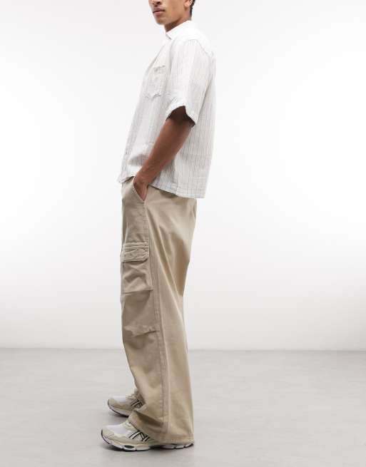 Weekday - Pantalon parachute oversize - Beige clair délavé, 3 de 5