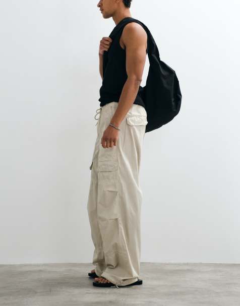 Weekday - Pantalon style workwear à cordon de serrage - Taupe clair cendré - view 1