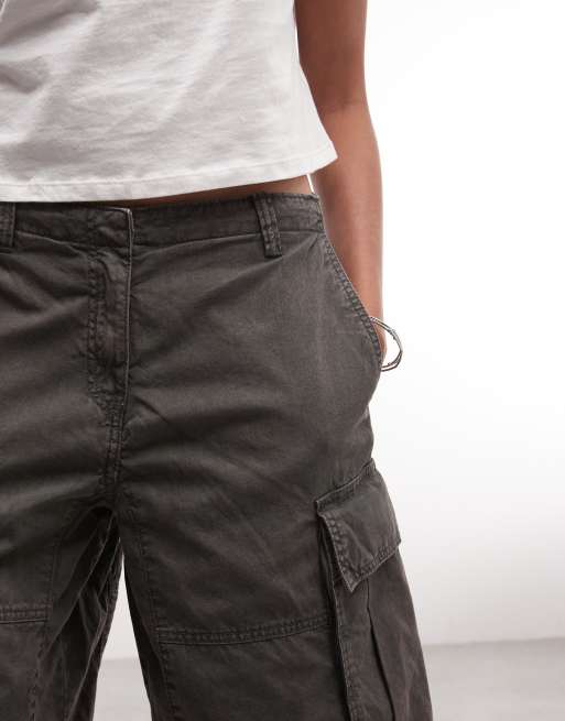 Weekday - Pantaloncini bermuda cargo grigio slavato, 3 di 5