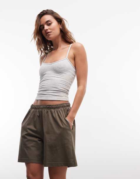 Weekday - Pantaloncini in jersey color talpa - view 1