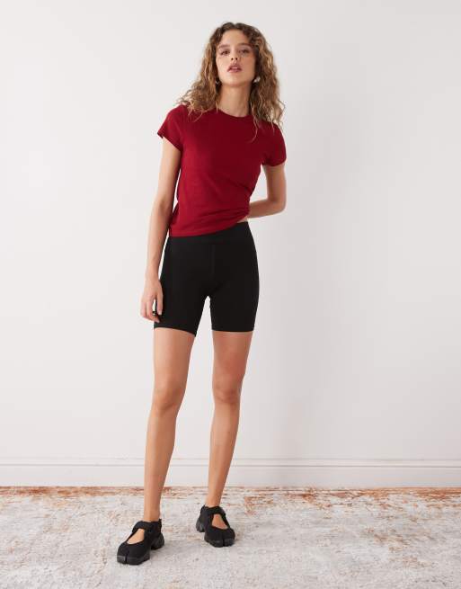 Weekday - Pantaloncini in jersey neri, 2 di 5