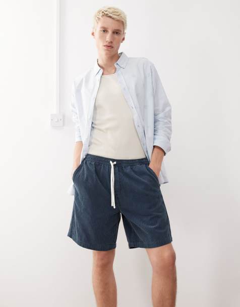 Weekday - Pantaloncini in velluto a coste blu scuro - view 1