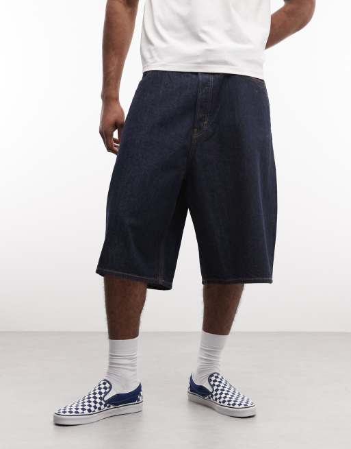 Weekday - Pantaloncini lunghi ampi blu scuro, 2 di 5