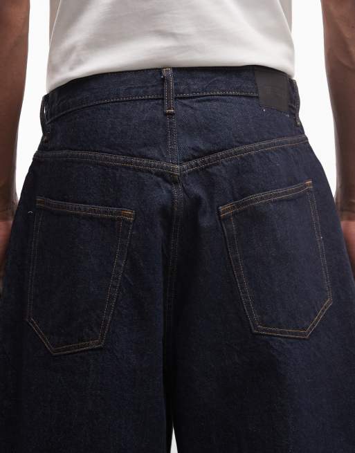 Weekday - Pantaloncini lunghi ampi blu scuro, 4 di 5