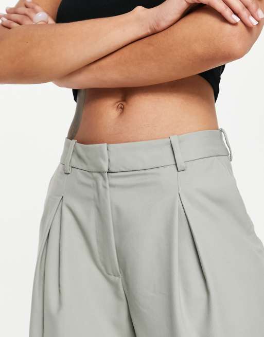 Weekday Pantalones anchos de poliéster de color caqui - CAQUIS, 3 de 4