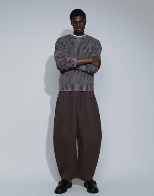 Weekday - pantalones barrel de color marrón oscuro, 2 de 7