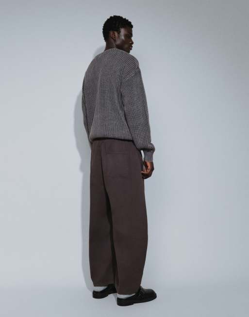 Weekday - pantalones barrel de color marrón oscuro, 3 de 7