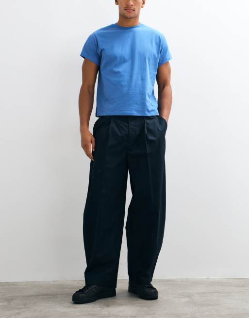 Weekday pantalones chinos de pernera barrel en azul marino, 2 de 5