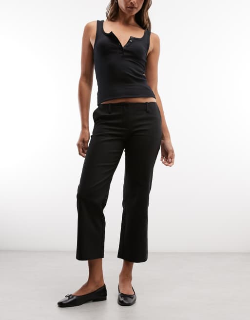 Weekday - pantalones de traje cortos negros, 3 de 5