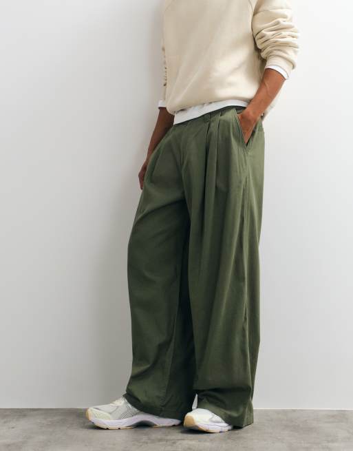 Weekday pantalones extragrandes en caqui, 2 de 5