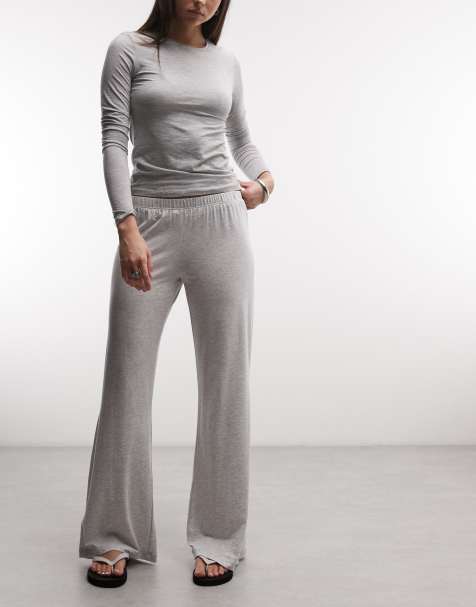 Weekday - Pantalones gris melange de corte suelto de punto liso - view 1