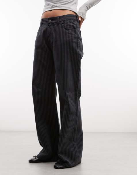 Weekday - pantalones ligeramente acampanados a rayas negras - view 1