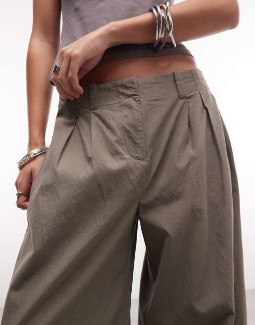 Weekday - Pantaloni a fondo super ampio grigio scuro con pieghe, 3 di 5