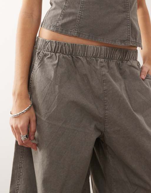 Weekday - Pantaloni a palloncino extra larghi grigio slavato in coordinato, 2 di 5