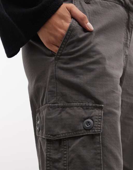 Weekday pantaloni cargo corti in ripstop grigio scuro, 5 di 5