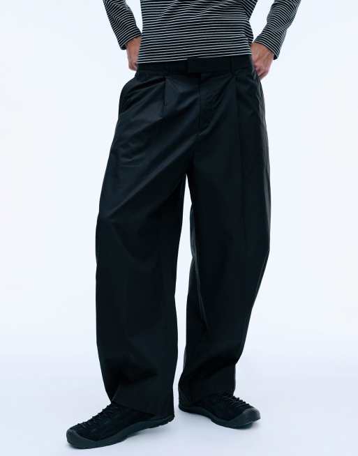 Weekday pantaloni chino a gamba bombata neri, 2 di 4