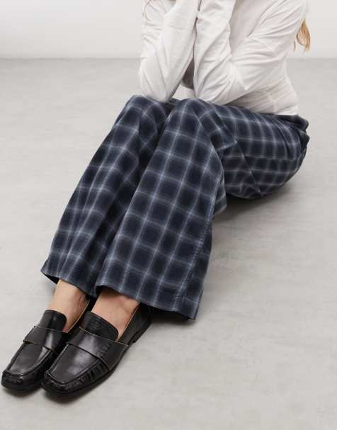 Weekday pantaloni del pigiama in flanella a quadri blu navy - view 1