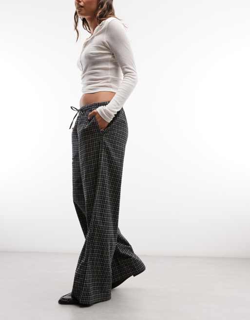 Weekday pantaloni del pigiama in flanella a quadri neri, 5 di 5