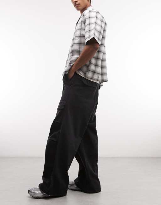 Weekday - Pantaloni parachute oversize nero slavato, 3 di 5