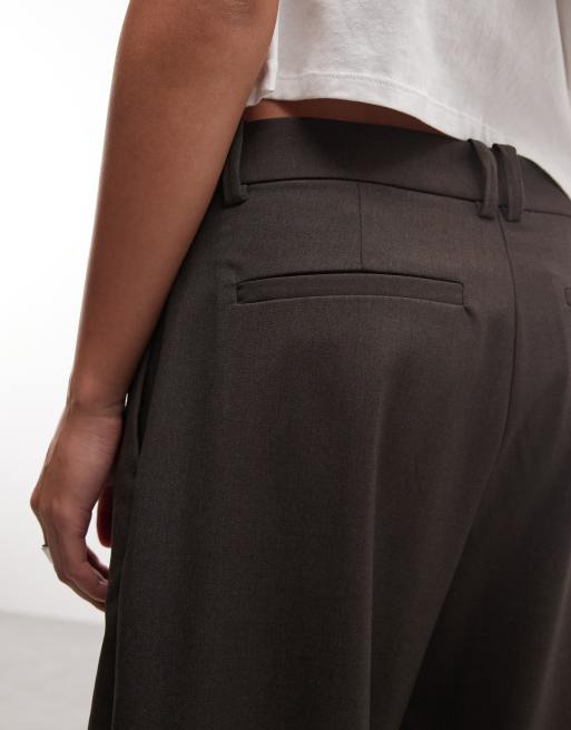 Weekday - Pantaloni sartoriali a fondo ampio marrone mélange, 4 di 5