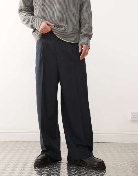 Weekday - Pantaloni sartoriali taglio largo color blu navy - view 1