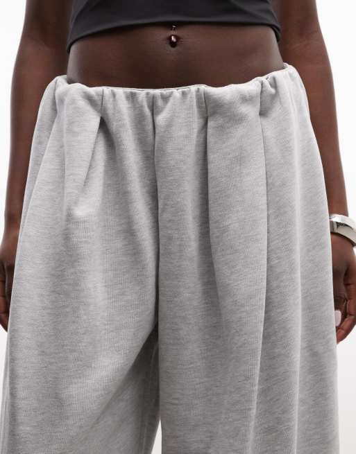 Weekday pantaloni wide leg balloon fit con pieghe in grigio mélange, 3 di 5