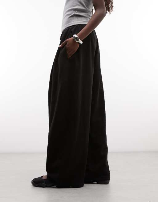 Weekday pantaloni wide leg balloon fit con pieghe neri, 2 di 5