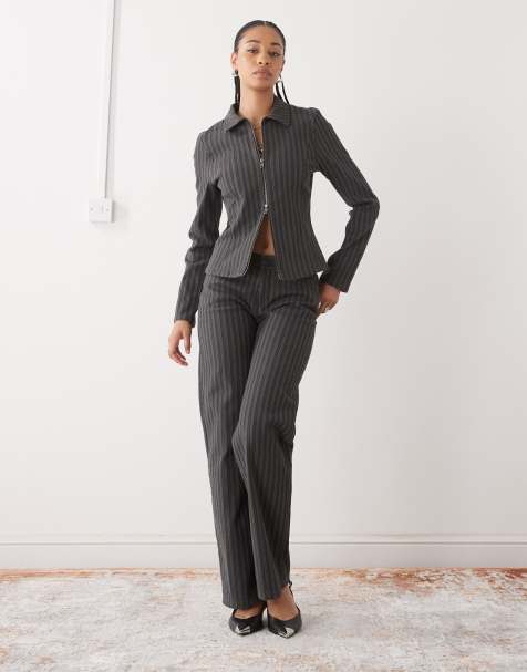 Weekday pants in dark grey pinstripe (part of a set) - view 1
