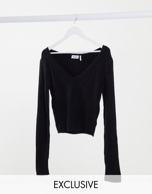 Weekday - Paolina - Top con scollo a V nero