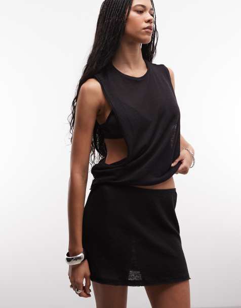 Weekday - Parte de un conjunto - Minifalda negra de punto liso - view 1