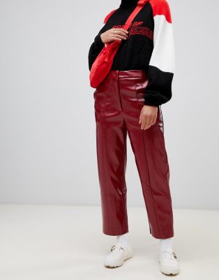dark red leather pants