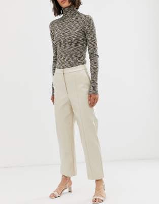 weekday trousers beige patent light asos