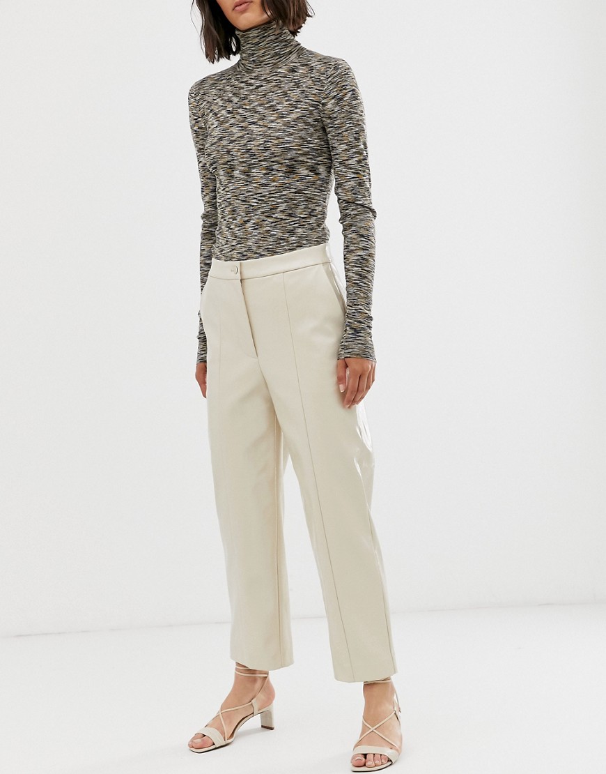 Weekday patent trousers in light beige