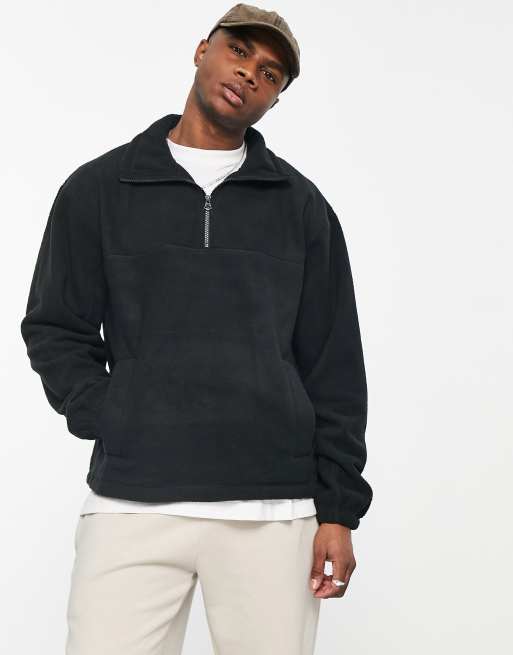 Weekday Unisex Patrik Half Zip Fleece Sweatshirt in All Over Print Exclusive to ASOS-Multi